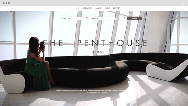 website của The Penthouse Dubai