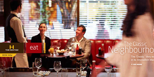 website của khách sạn Hoxton Hotels
