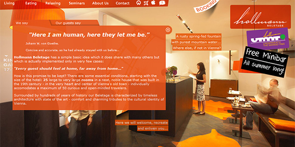 website của khách sạn Hollmann Beletage