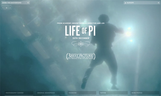 Video background trên website Life of PI