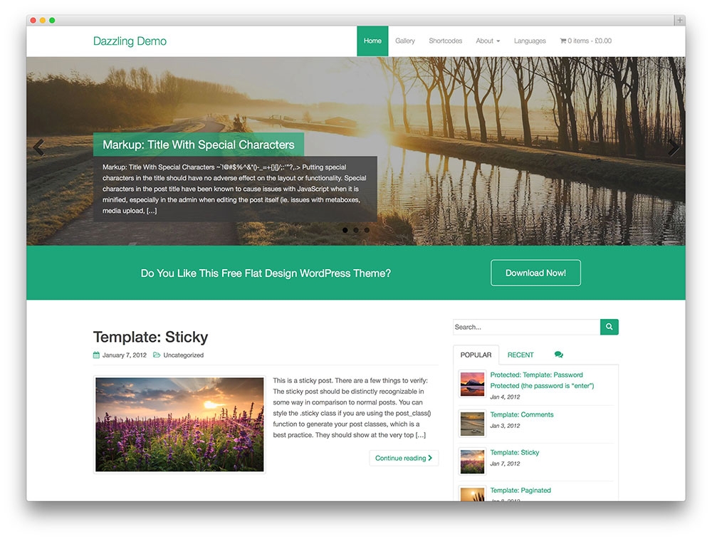 dazzling flat design theme