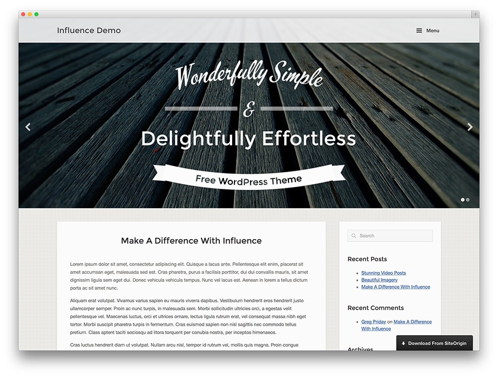 influence WordPress theme