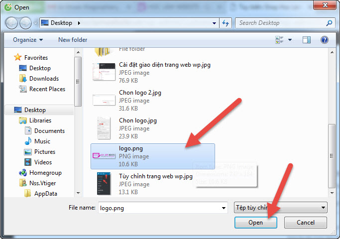 Chọn logo trên máy tính