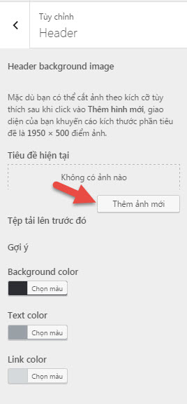 Đặt hình nền header