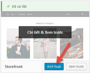 Kích hoạt giao diện Storefront