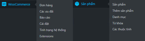 Menu Woocommerce