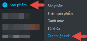 Tạo thuộc tính sản phẩm