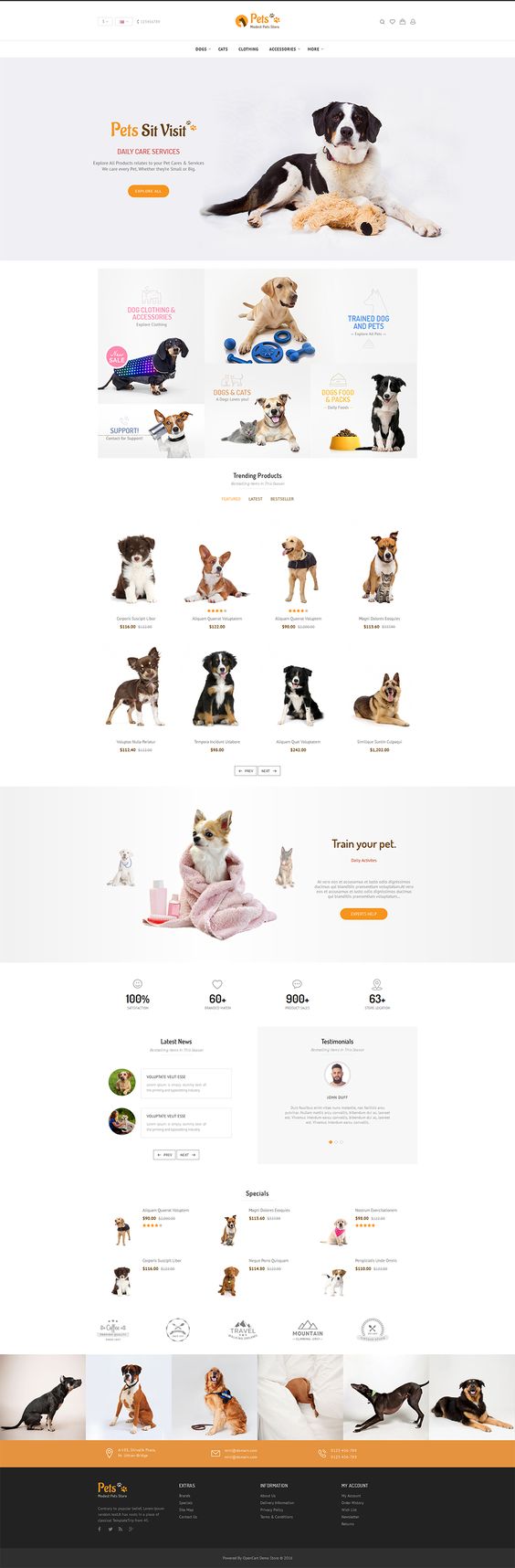 Giao diện web bán đồ dùng cho thú cưng