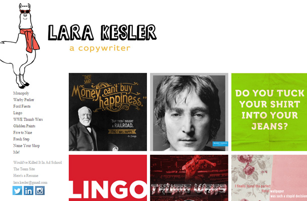 lara kesler copywriter website designer