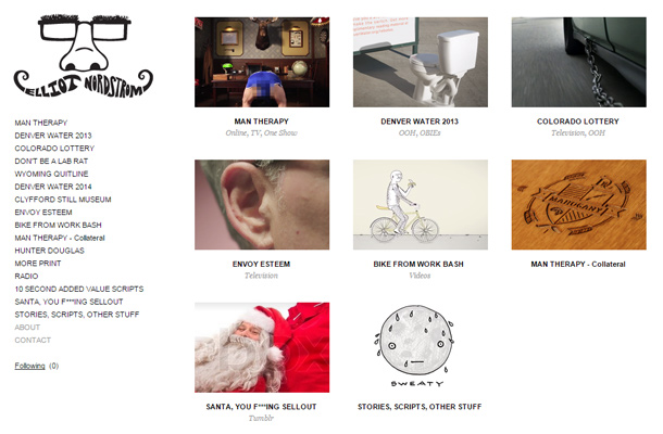 elliot nordstrom copywriter simple website portfolio