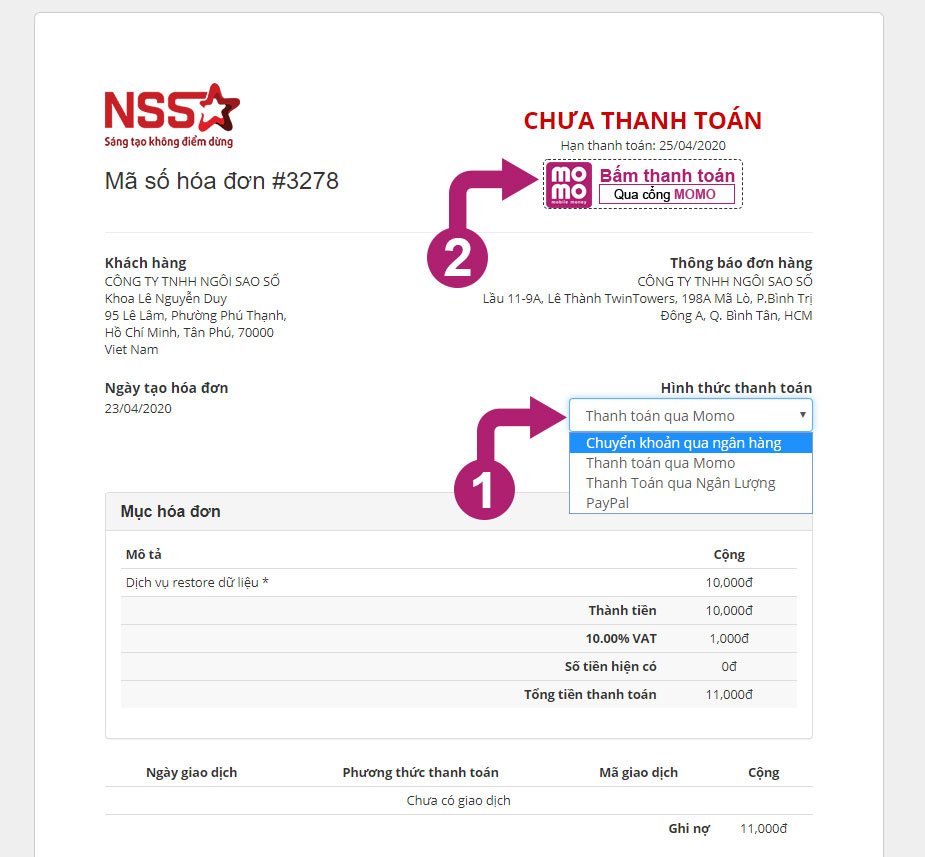 huong dan thanh toan qua momo 1