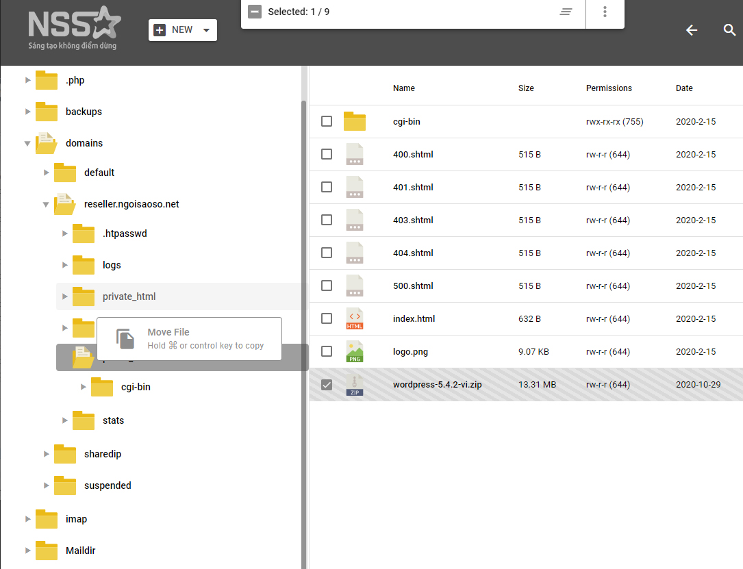 file manage quan ly file cua directadmin da an dut cpanel 2