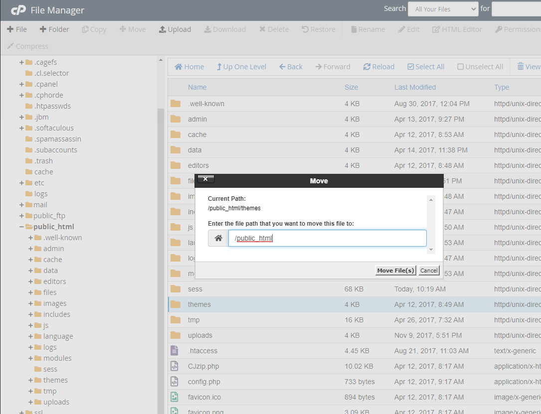 file manage quan ly file cua directadmin da an dut cpanel 2