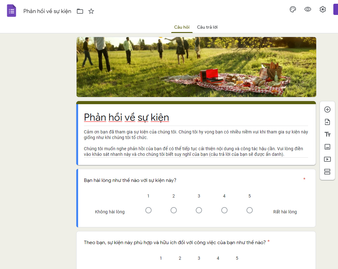 google forms cho phep ban lam khao sat nhanh chong