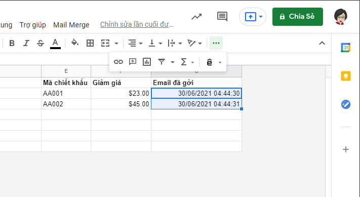 mail merge giua gmail va google sheets 1