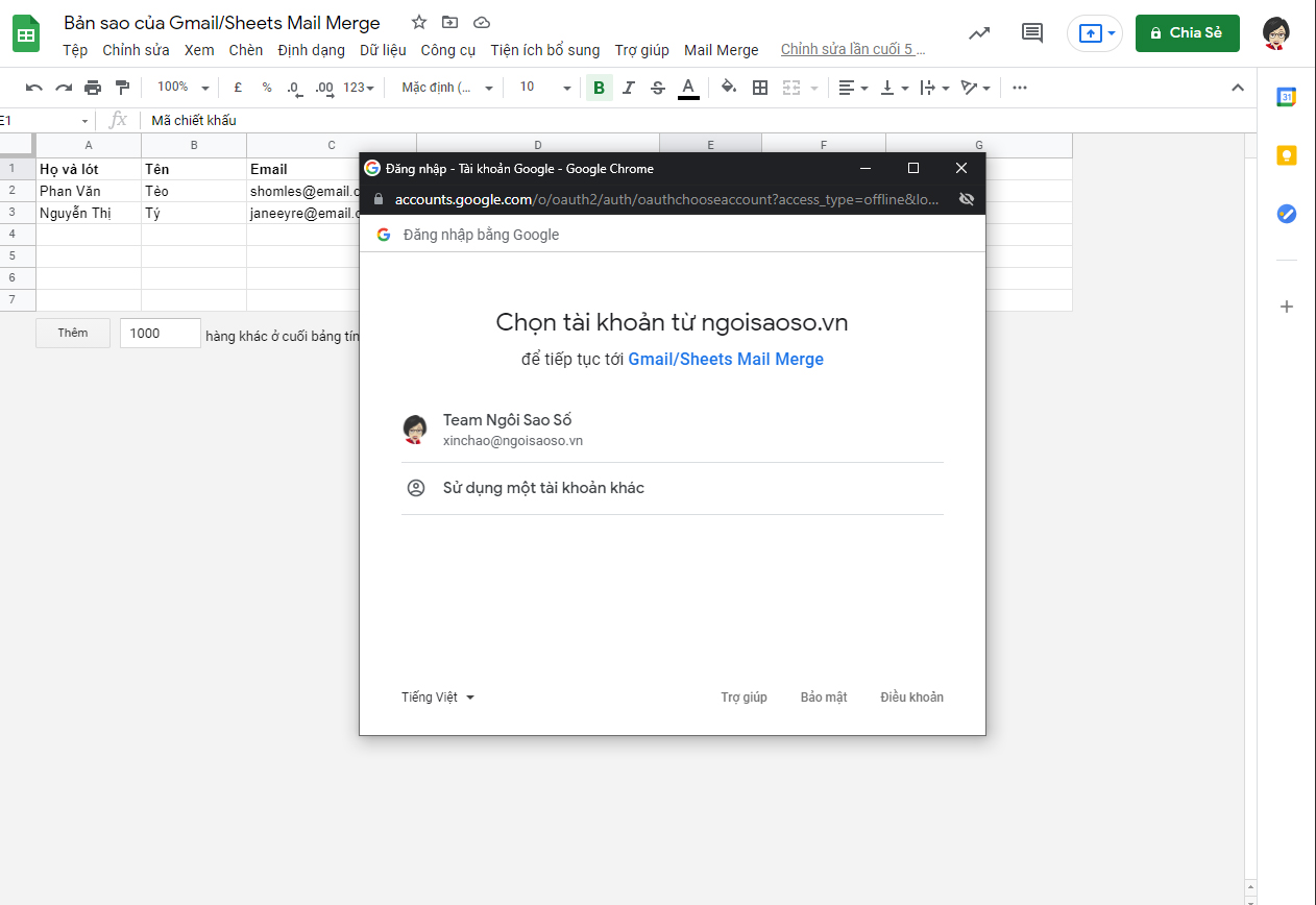 mail merge giua gmail va google sheets 1