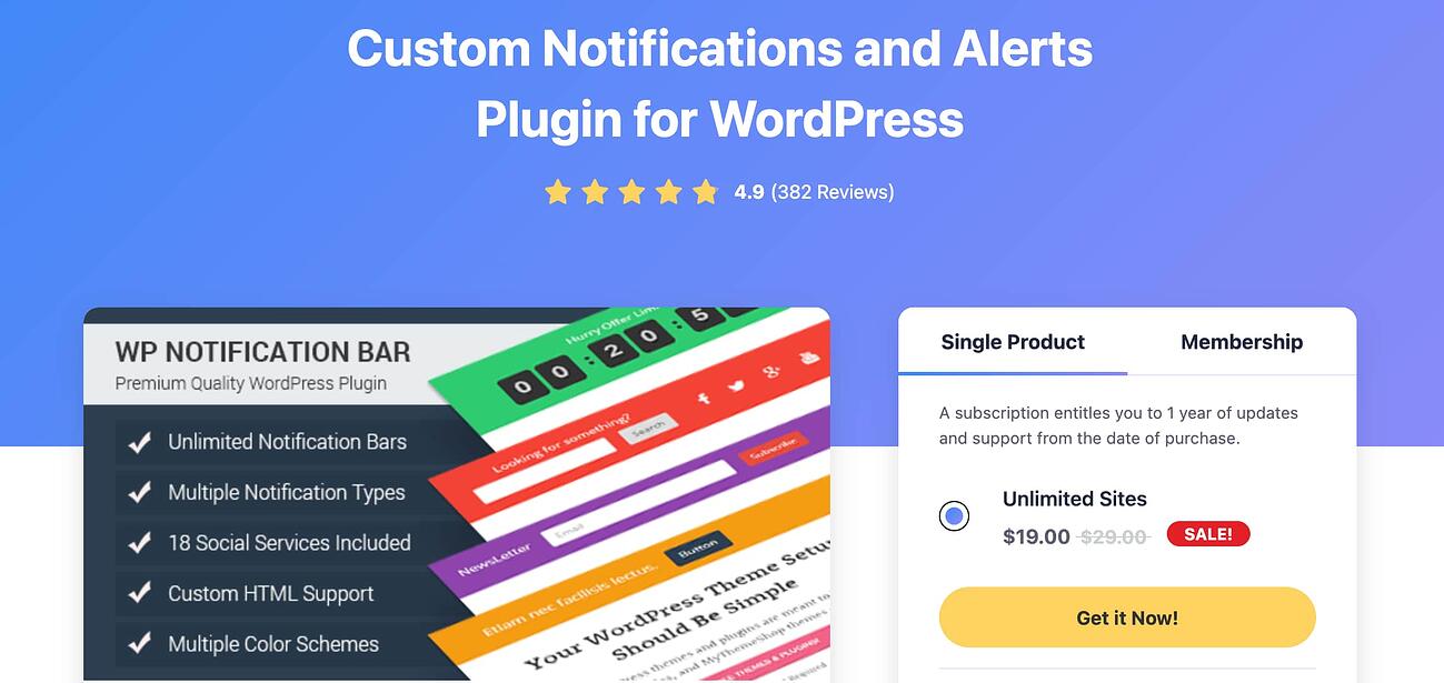 wordpress plugins: wp notifications pro