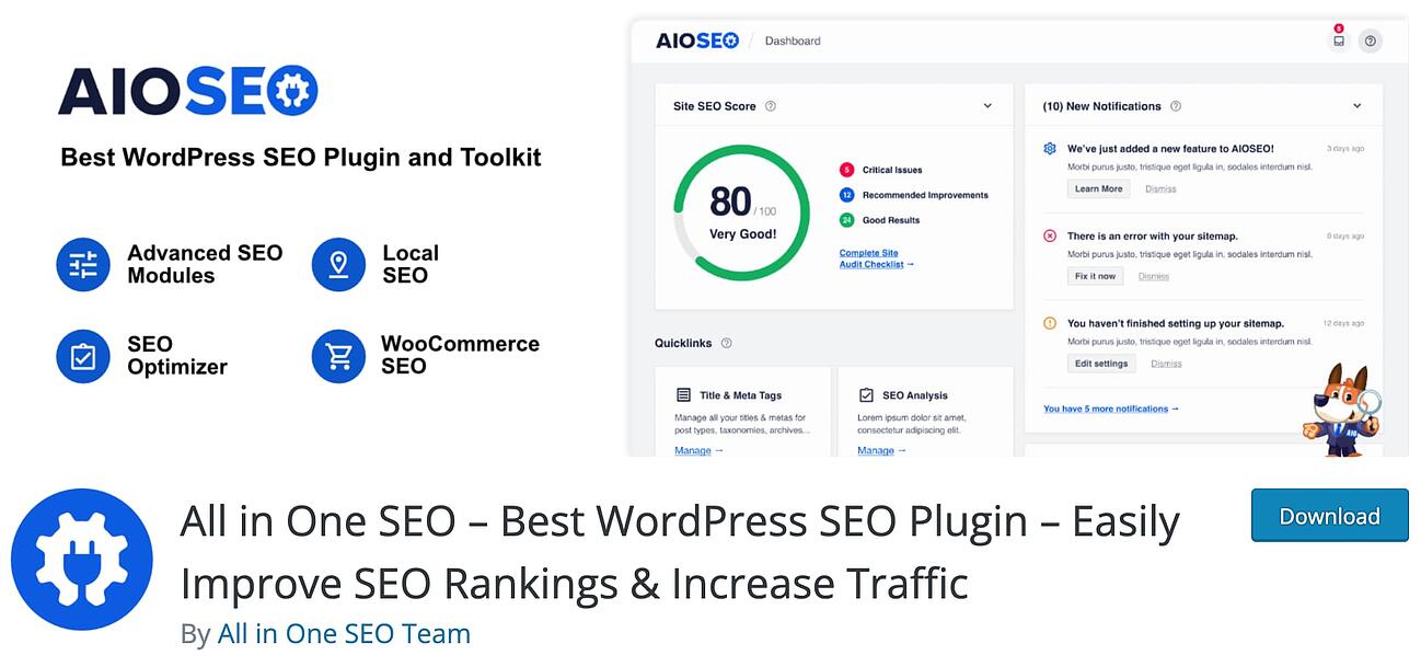 wordpress plugins: all in one seo