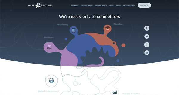 20+website sử dụng hình khối lạ trong thiết kế Nasty Creatures