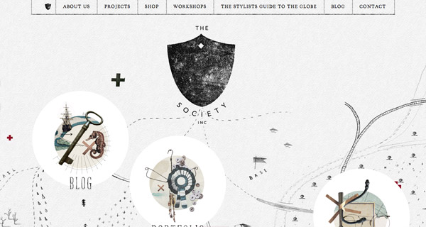 20+website sử dụng hình khối lạ trong thiết kế The Society Inc