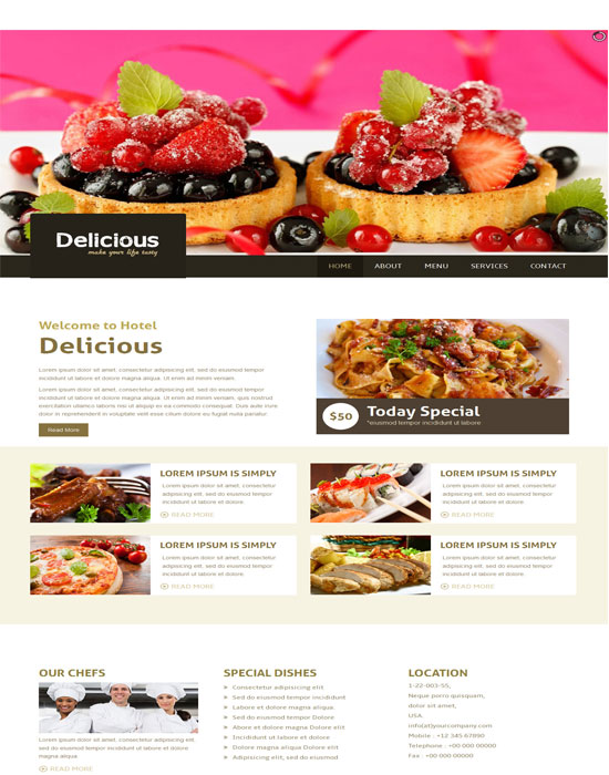 Mẫu thiết kế web nhà hàng 11