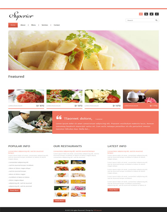 Mẫu thiết kế web nhà hàng 9
