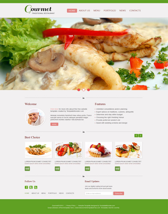 Mẫu thiết kế web nhà hàng 4
