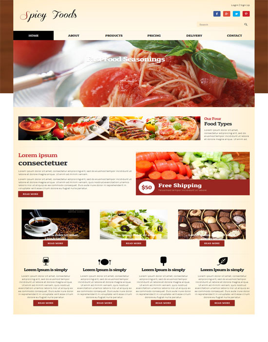 Mẫu thiết kế web nhà hàng 8