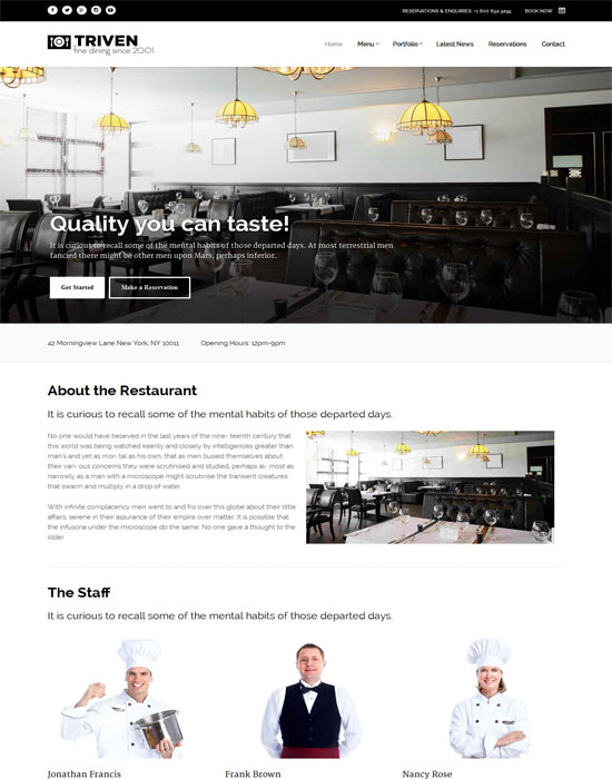 Mẫu thiết kế web nhà hàng 22