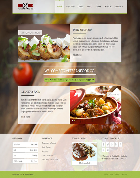 Mẫu thiết kế web nhà hàng 31