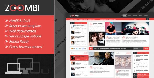 Zoombi Magazine HTML5 Template