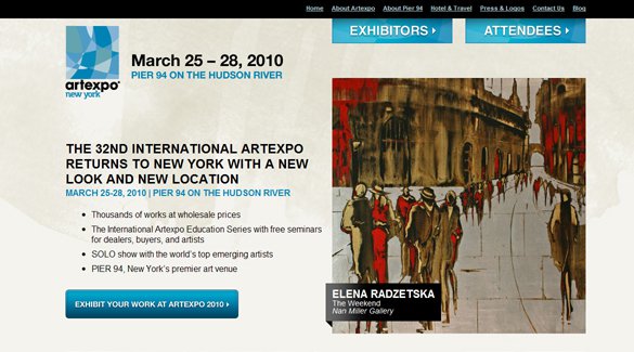 Những ví dụ đẹp mắt về phong cách grunge trong thiết kế web Artexpo New York
