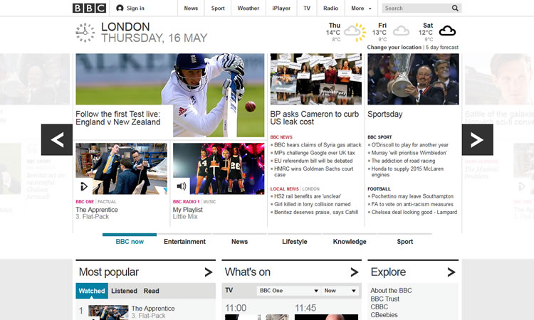 BBC content heavy web design Inspiration