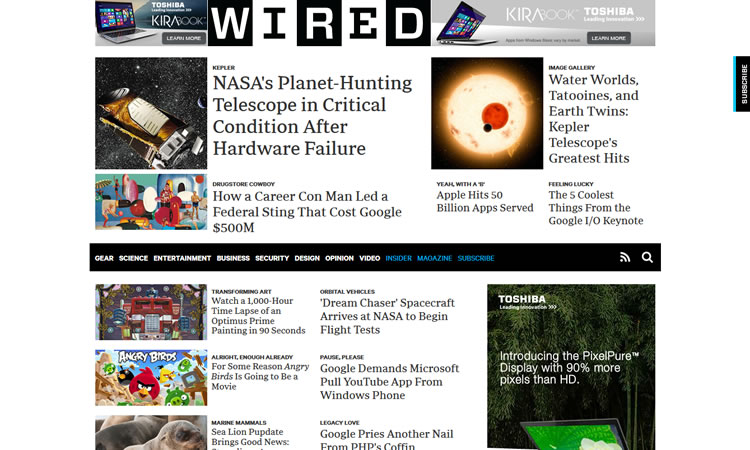 Wired content heavy web design Inspiration