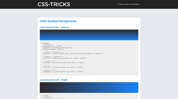 CSS3 Gradient Backgrounds