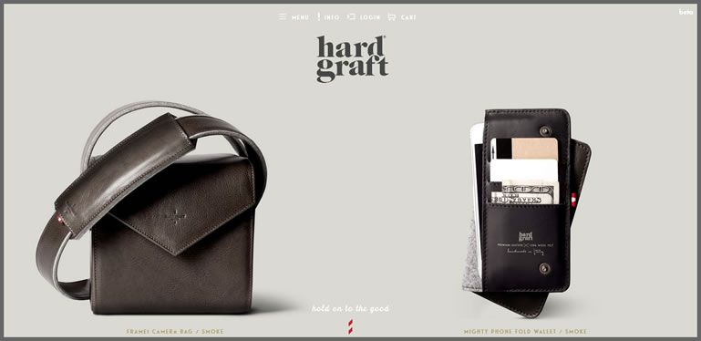 The Hard Graft website example of Ecommerce Sites design