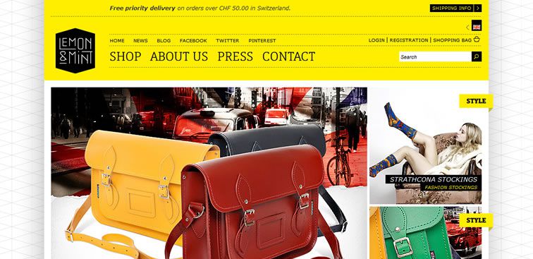 The Lemon & Mint website example of Ecommerce Sites design