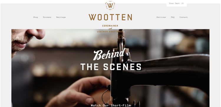 The Wootten website example of Ecommerce Sites design