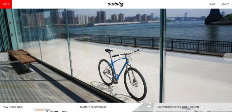 The Budnitz Bicycles website example of Ecommerce Sites design