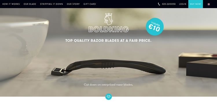 The BOLDKING website example of Ecommerce Sites design