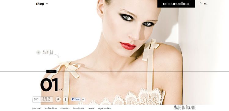 The Emmanuelle.d website example of Ecommerce Sites design