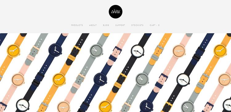The AÃRK Collective website example of Ecommerce web design