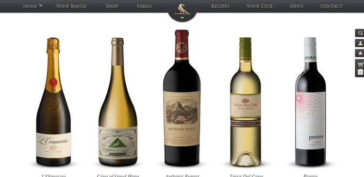 The Anthonij Rupert Wines website example of Ecommerce web design