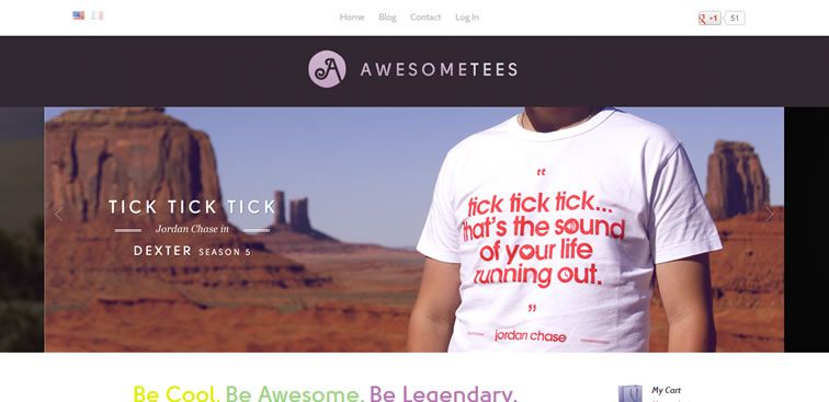 The Awesome Tees website example of Ecommerce web design
