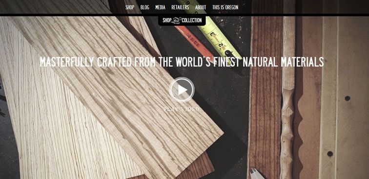 The Shwood website example of Ecommerce Sites design