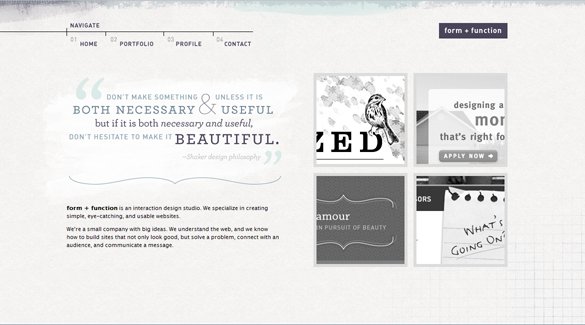 Những ví dụ đẹp mắt về phong cách grunge trong thiết kế web Form + Function