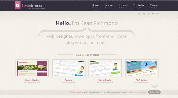 Những ví dụ đẹp mắt về phong cách grunge trong thiết kế web Kean Richmond
