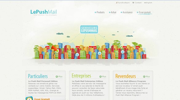 Những ví dụ đẹp mắt về phong cách grunge trong thiết kế web LePush Mail