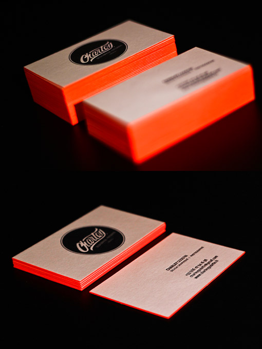 Khỏe khoắn với 40 thiết kế Business card dầy cạnh orange-letterpress