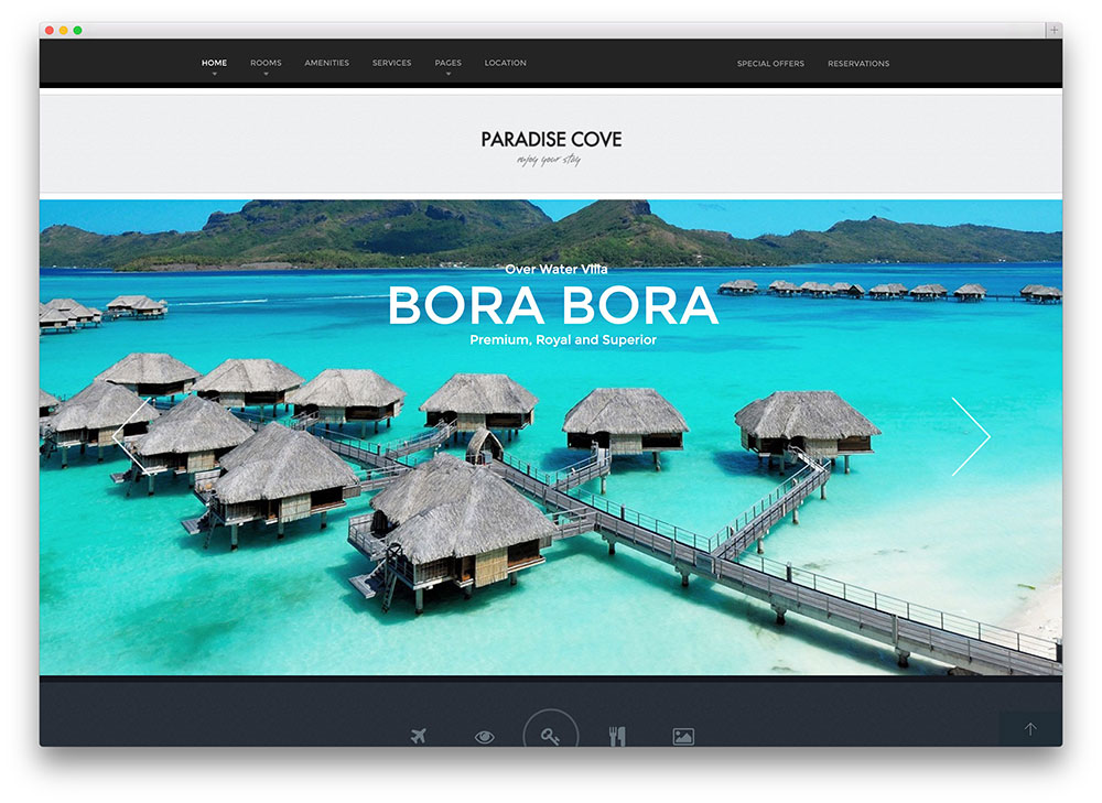 paradise cove hotel booking theme